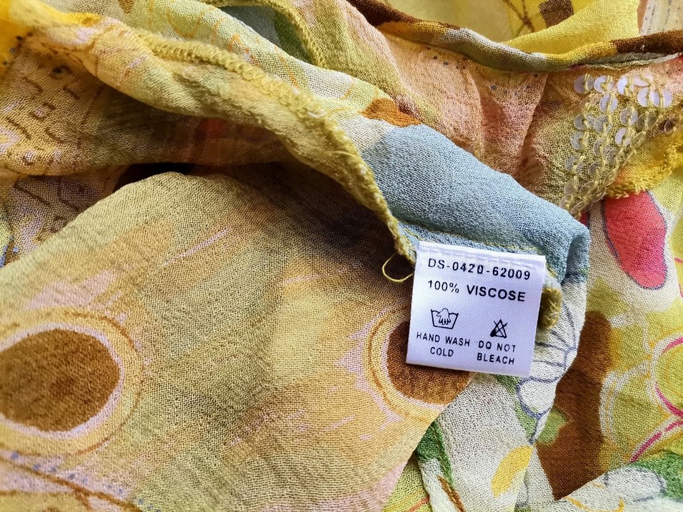 DIDI Rozmiar 4 (XL) Kolor Limonkowa Zieleń Keyhole Crew Neck Bluzka Wiązana Długi rękaw Materiał Wiskoza 100%