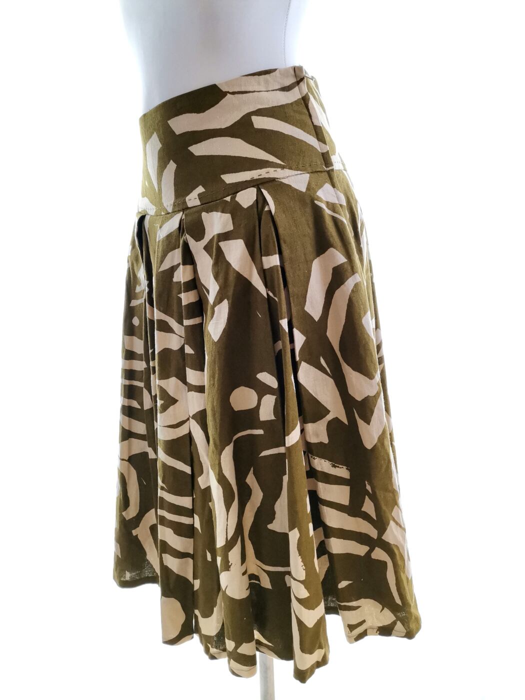 IMG_20200922_131647.jpg H&m Rozmiar 38 Kolor Khaki Spódnica Rozkloszowana Midi Materiał Len