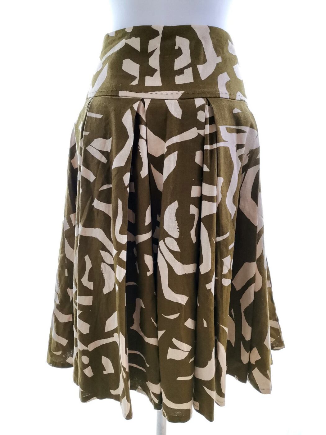 IMG_20200922_131717.jpg H&m Rozmiar 38 Kolor Khaki Spódnica Rozkloszowana Midi Materiał Len