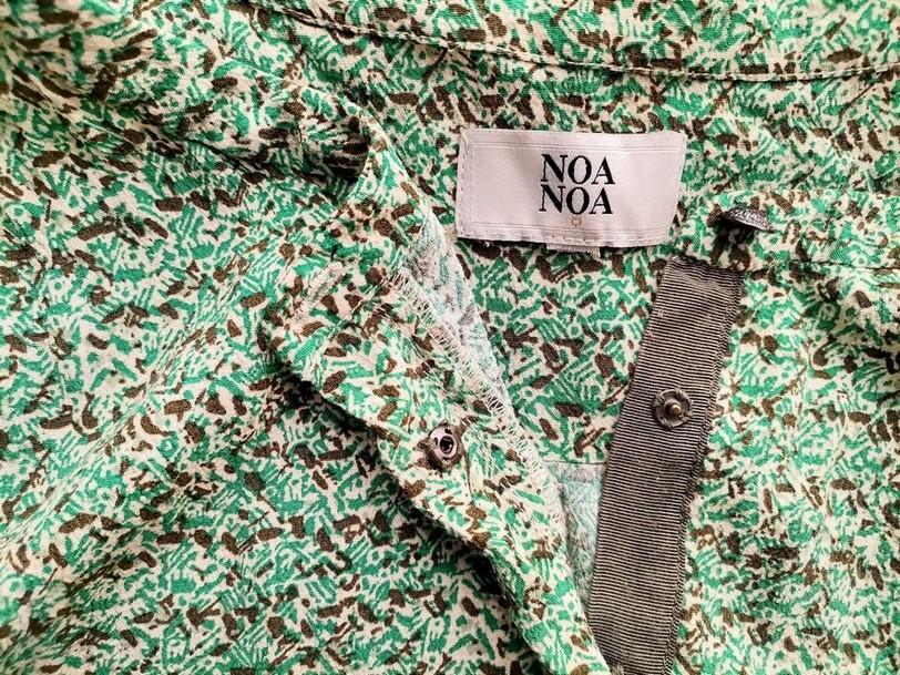 Noa noa Rozmiar XXL Kolor Zielony Crew Neck Sukienka A-Line Długi rękaw Midi Noa noa Rozmiar XXL Kolor Zielony Crew Neck Sukienka A-Line Długi rękaw Midi