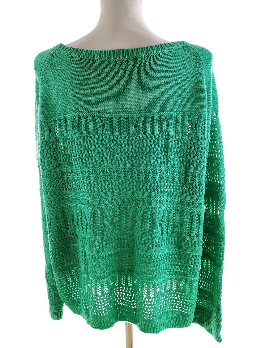 IMG_20200923_164753.jpg Rosebud Rozmiar XL Kolor Zielony Dekolt U Sweter Długi rękaw Materiał Akryl 100% Otwarta dzianina