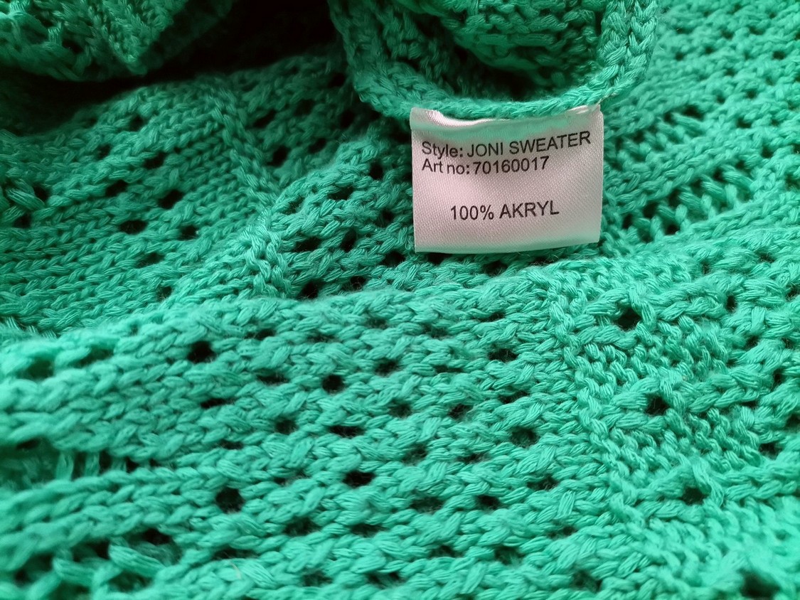 IMG_20200923_164837.jpg Rosebud Rozmiar XL Kolor Zielony Dekolt U Sweter Długi rękaw Materiał Akryl 100% Otwarta dzianina