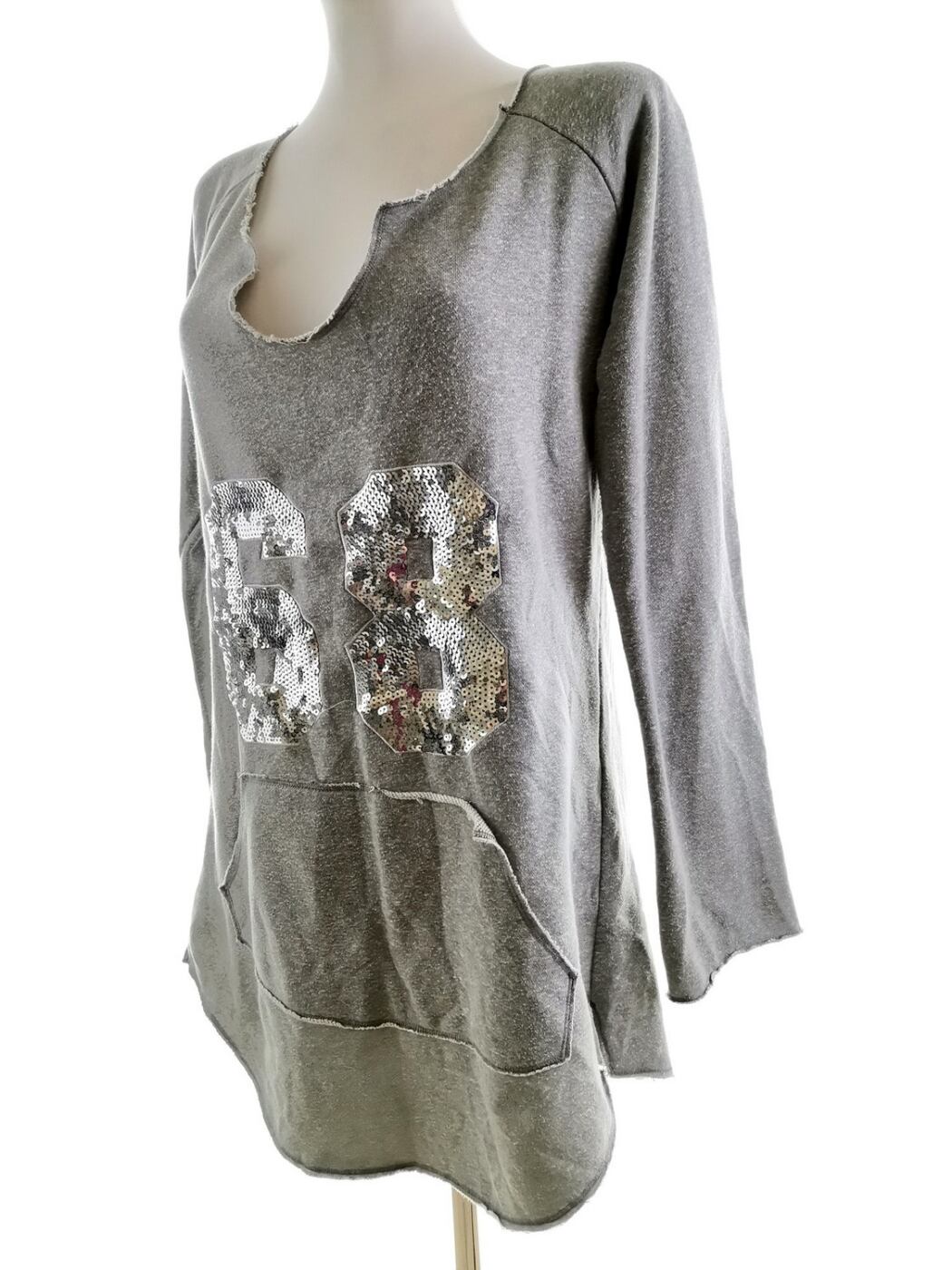 Barfota Rozmiar L/XL Kolor Szary Okrągły dekolt Tunika Bluzka Długi rękaw Materiał Bawełna Barfota Rozmiar L/XL Kolor Szary Okrągły dekolt Tunika Bluzka Długi rękaw Materiał Bawełna