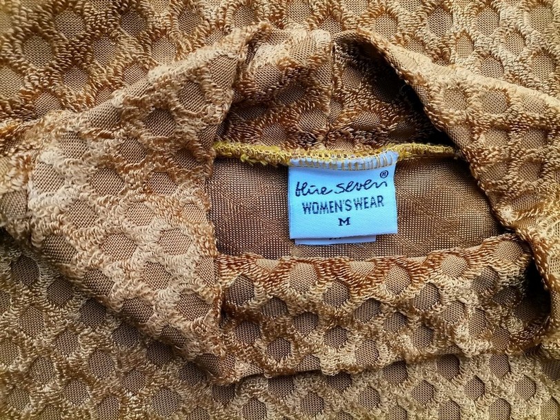IMG_20200925_125330.jpg Blue Seven Rozmiar M Kolor Złoty Pół golf Sweter Długi rękaw Materiał Rayon 100% Dzianina waflowa