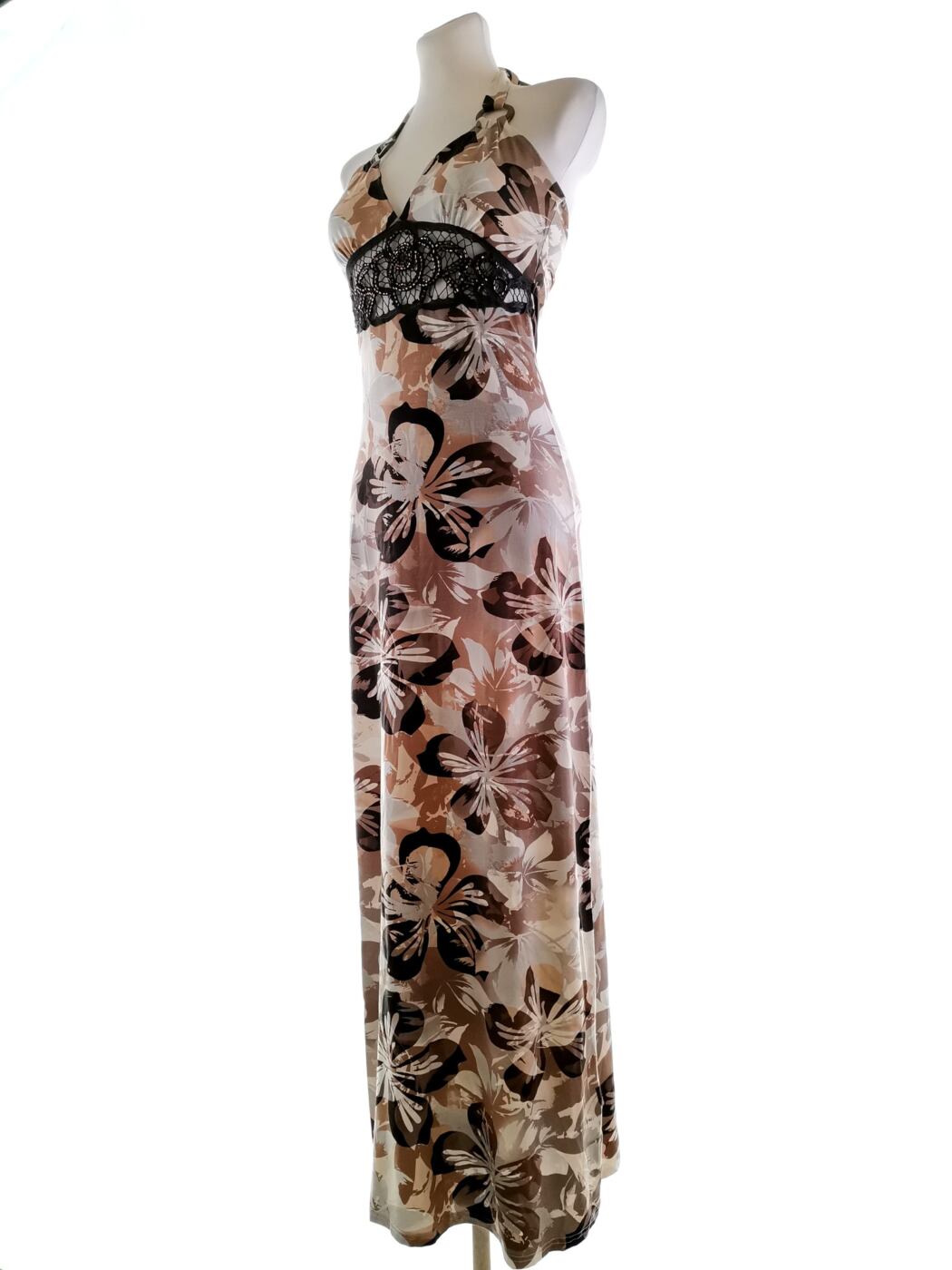 Jane norman Rozmiar 12 (40) Kolor Brązowy Halter Sukienka Maxi Bezrękawnik Długa Materiał Wiskoza Jane norman Rozmiar 12 (40) Kolor Brązowy Halter Sukienka Maxi Bezrękawnik Długa Materiał Wiskoza