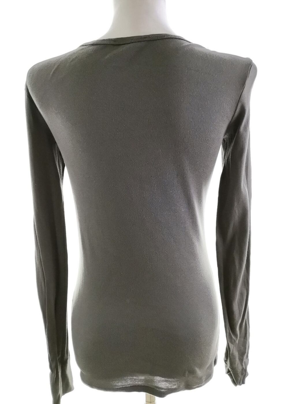 IMG_20200928_141541.jpg Sisley Rozmiar S Kolor Khaki Henley Bluzka Popover Guziki Długi rękaw Materiał Bawełna 100%