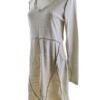 Maeve By Anthropologie Rozmiar XS Kolor Kremowy W serek Sukienka Sweterkowa Długi rękaw Do Kolan Materiał Bawełna 100%
