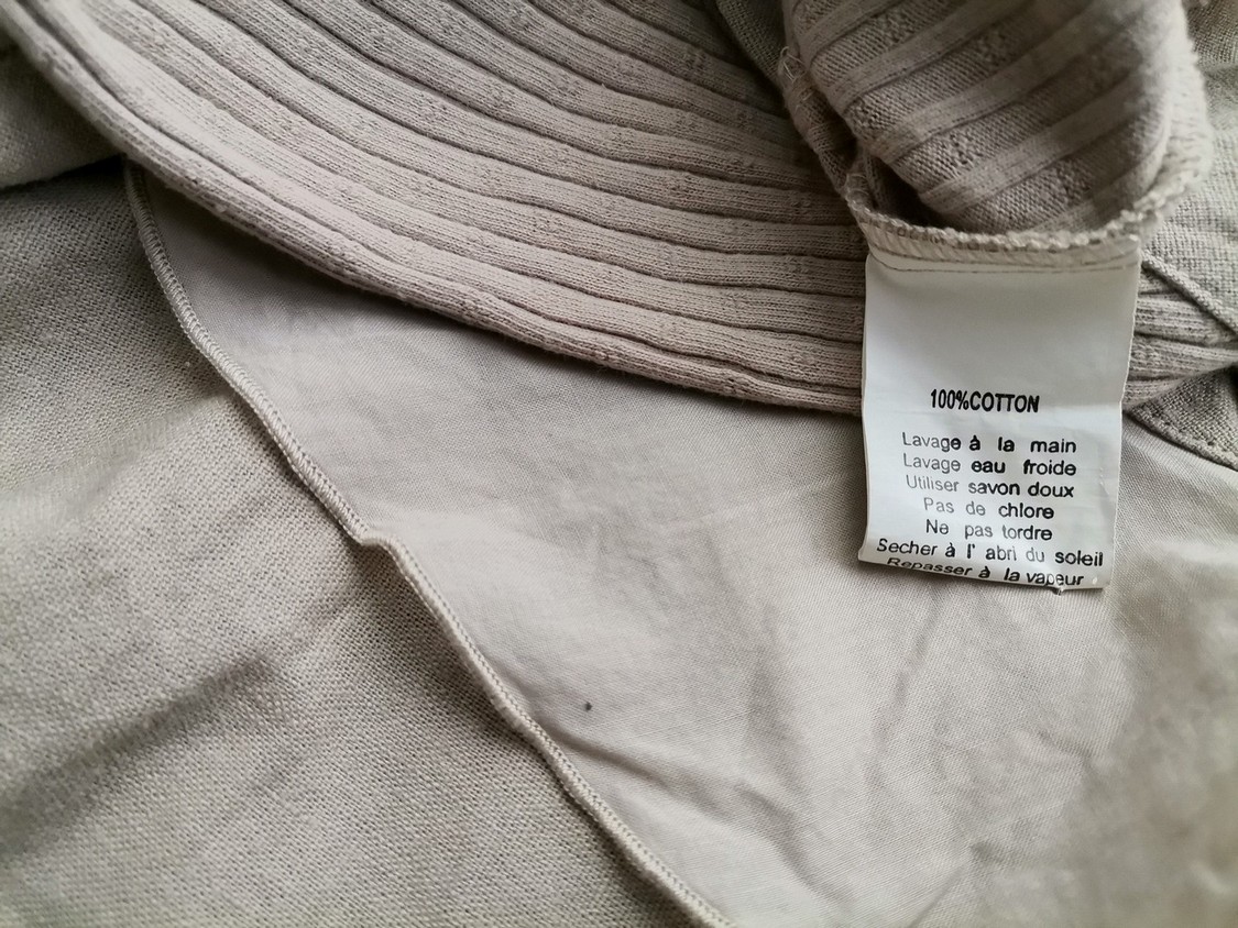 Tribu Rozmiar 1 (XS/S) Kolor Beżowy Okrągły dekolt Sukienka A-Line Bezrękawnik Midi Materiał Bawełna 100%