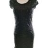 CUBUS Rozmiar 158/164cm  (XS/S) Kolor Czarny Okrągły dekolt Sukienka Bodycon Krótki rękaw Krótka