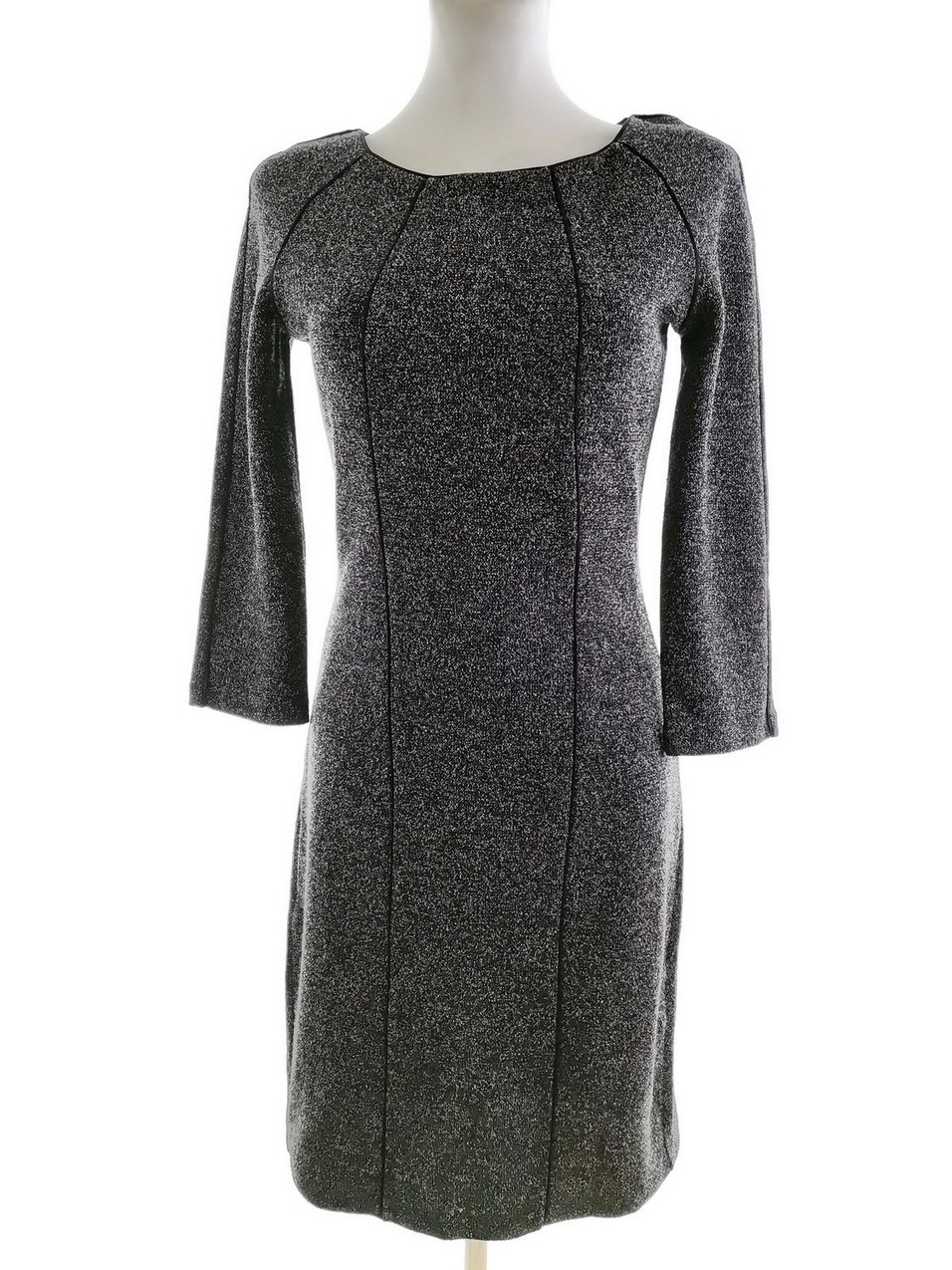 InWear Rozmiar 34 Kolor Czarny Okrągły dekolt Sukienka Sweterkowa Rękaw 3/4 Midi