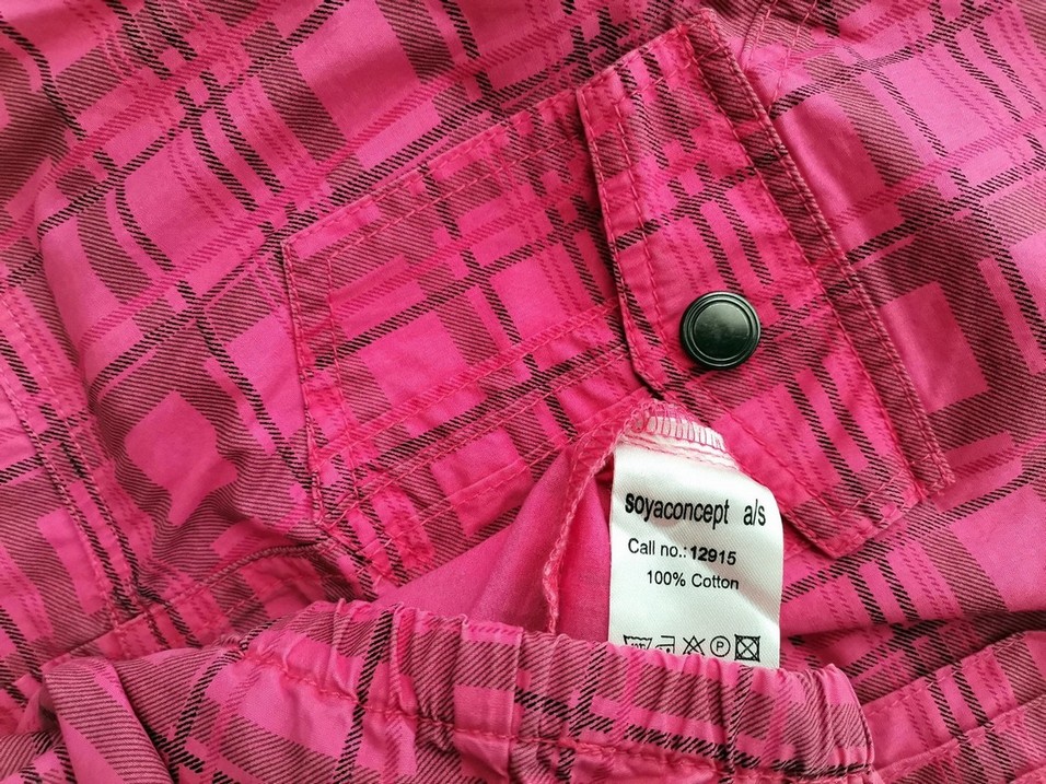 Soyaconcept Rozmiar XL Kolor Różowy Krata Kołnierz Sukienka Koszulowa Krótki rękaw Midi Materiał Bawełna 100% Soyaconcept Rozmiar XL Kolor Różowy Krata Kołnierz Sukienka Koszulowa Krótki rękaw Midi Materiał Bawełna 100%