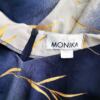 Vintage Rozmiar XXXL Kolor Granatowy W serek Sukienka Maxi Krótki rękaw Długa