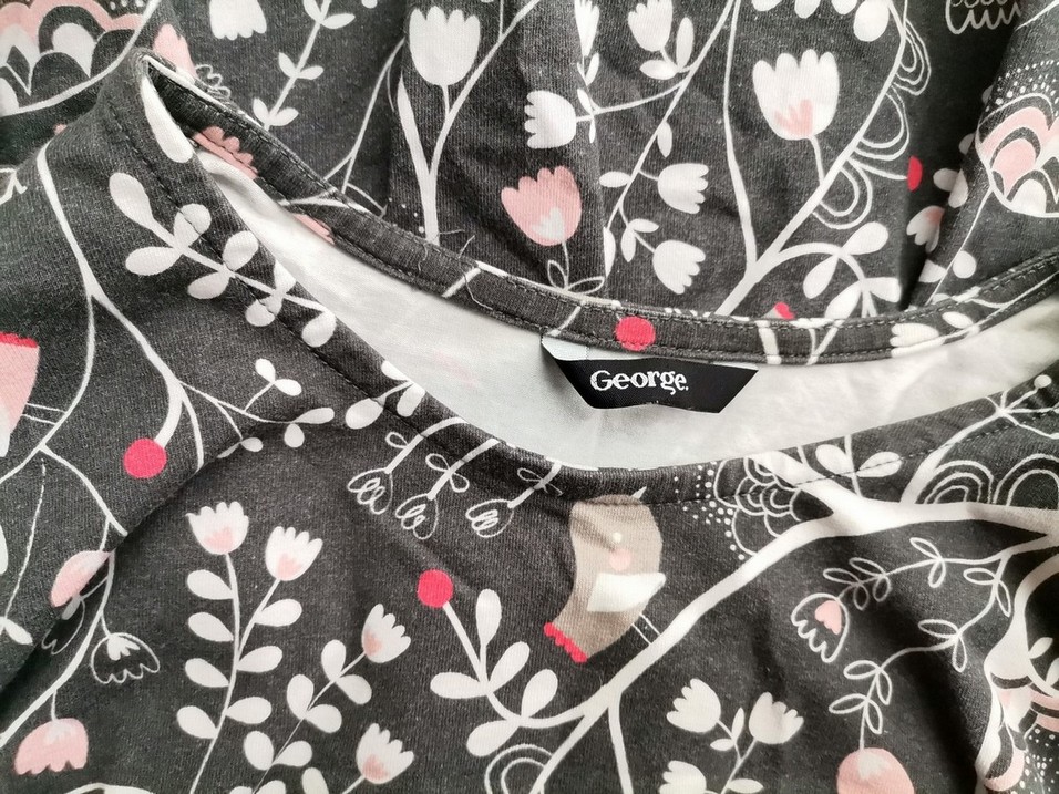 George Rozmiar XS Kolor Szary Crew Neck Sukienka Mini Rękaw 3/4 Krótka George Rozmiar XS Kolor Szary Crew Neck Sukienka Mini Rękaw 3/4 Krótka
