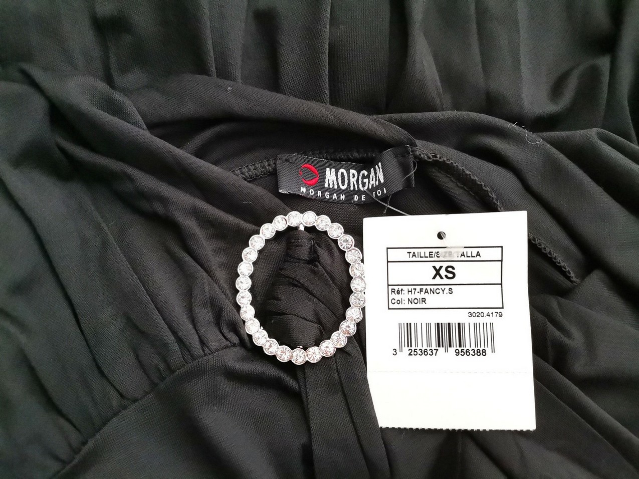 Morgan Rozmiar XS Kolor Czarny W serek Suknia Balowa Sukienka Wieczorowa Bezrękawnik Midi Materiał Wiskoza
