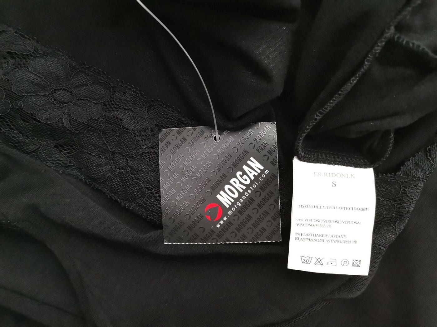 Morgan Rozmiar S Kolor Czarny W serek Sukienka A-Line Krótki rękaw Midi Materiał Wiskoza Morgan Rozmiar S Kolor Czarny W serek Sukienka A-Line Krótki rękaw Midi Materiał Wiskoza