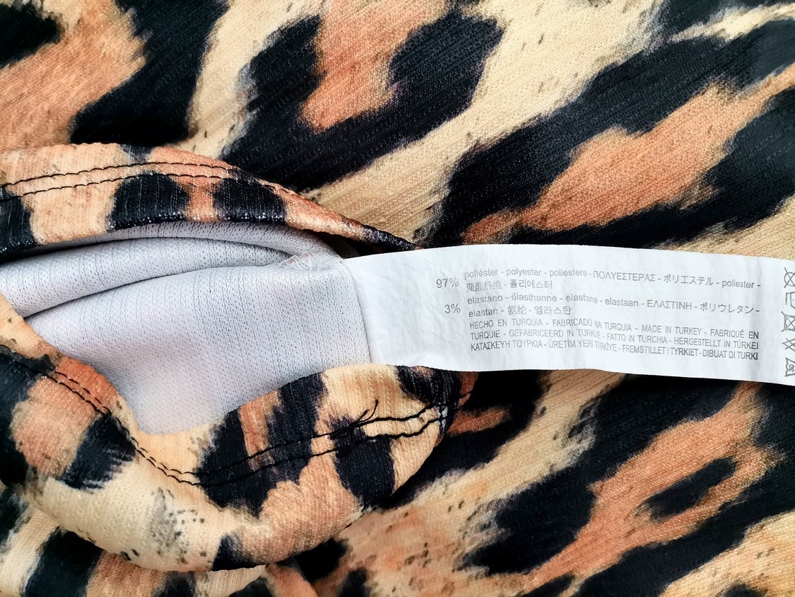 Zara Rozmiar L Kolor Kolorowa Panterka Pół golf Bluzka Długi rękaw