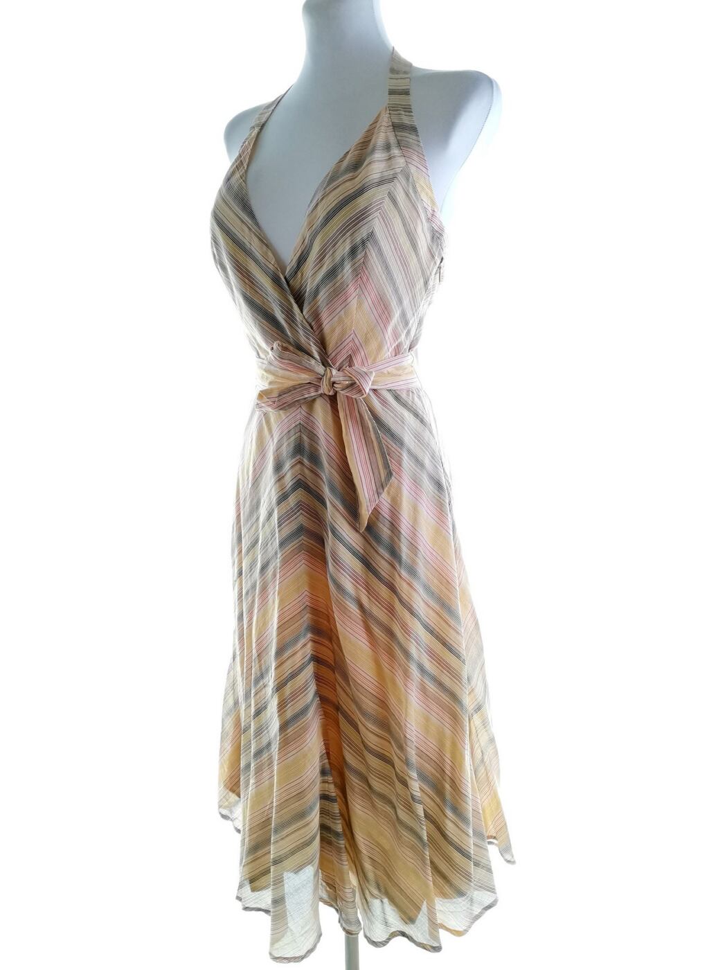 Mexx Rozmiar 34 Kolor Kolorowa Pasy Halter Sukienka Letnia Bezrękawnik Midi Materiał Bawełna 100% Mexx Rozmiar 34 Kolor Kolorowa Pasy Halter Sukienka Letnia Bezrękawnik Midi Materiał Bawełna 100%