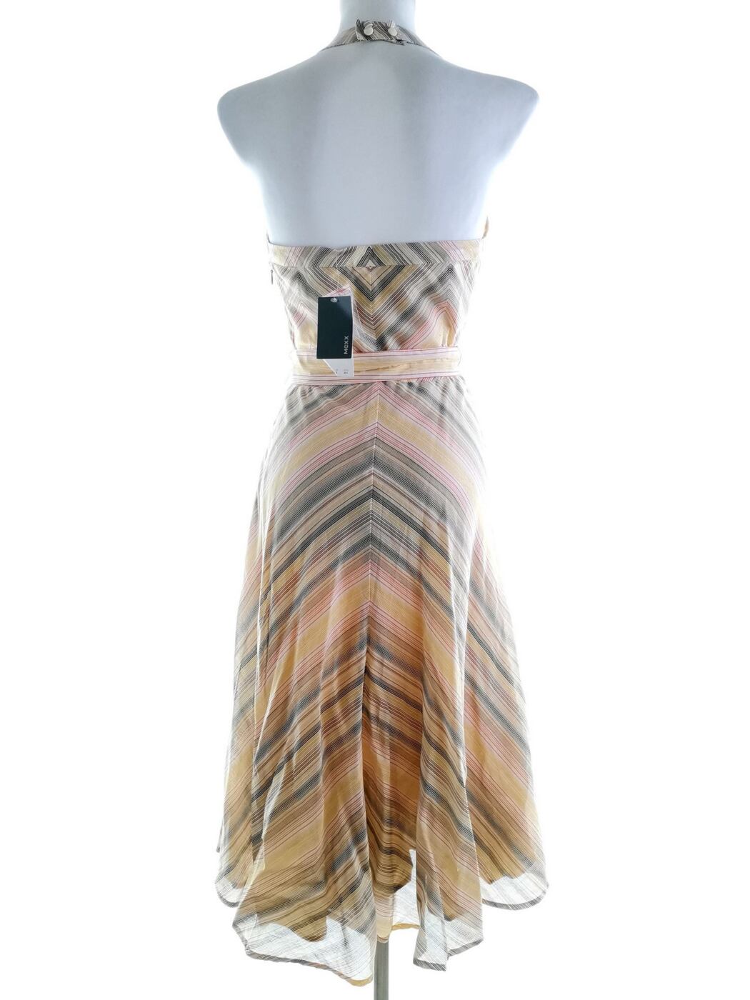 Mexx Rozmiar 34 Kolor Kolorowa Pasy Halter Sukienka Letnia Bezrękawnik Midi Materiał Bawełna 100% Mexx Rozmiar 34 Kolor Kolorowa Pasy Halter Sukienka Letnia Bezrękawnik Midi Materiał Bawełna 100%
