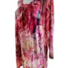 Vintage Rozmiar XL Kolor Kolorowa Floral Abstrakt Okrągły dekolt Tunika Bluzka Rękaw 3/4 Materiał Wiskoza