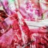 Vintage Rozmiar XL Kolor Kolorowa Floral Abstrakt Okrągły dekolt Tunika Bluzka Rękaw 3/4 Materiał Wiskoza
