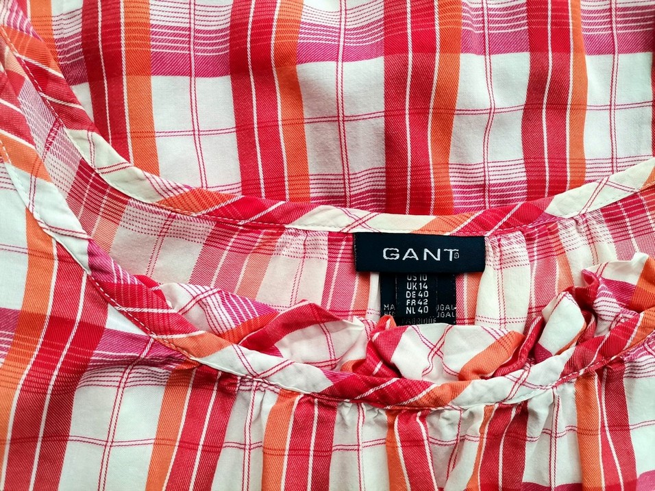 Gant Rozmiar 40 Kolor Kolorowa Krata Kwadratowy dekolt Bluzka Rękaw 3/4 Materiał Bawełna 100%