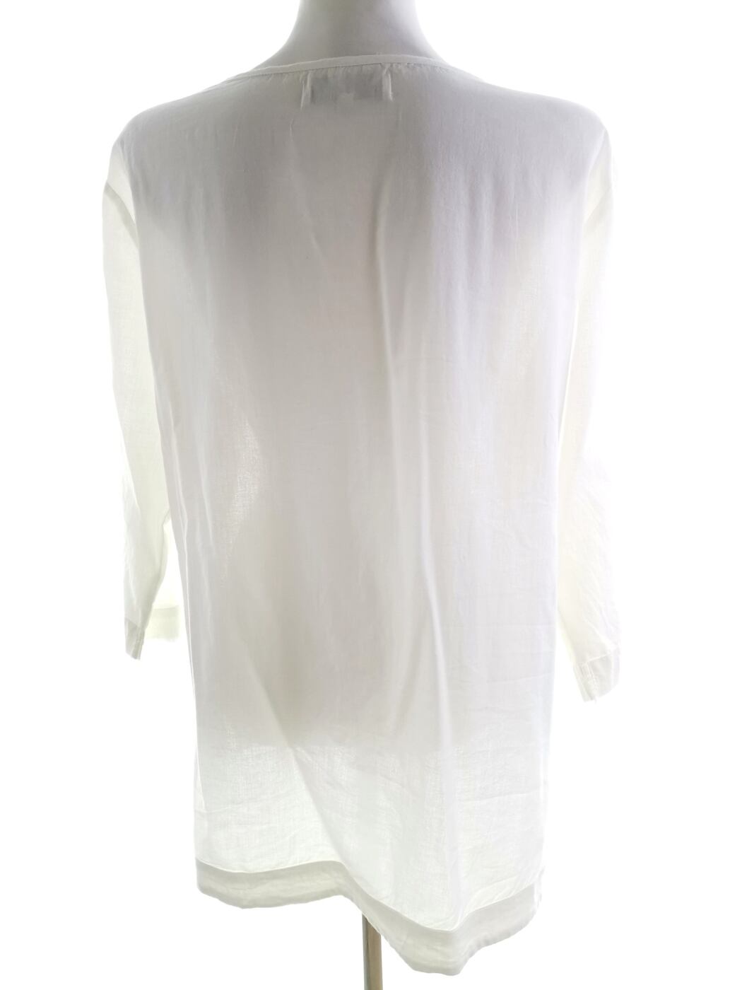 Flash Woman Rozmiar L Kolor Beżowy W serek Tunika Popover Bluzka Rękaw 3/4 Materiał Bawełna 100%