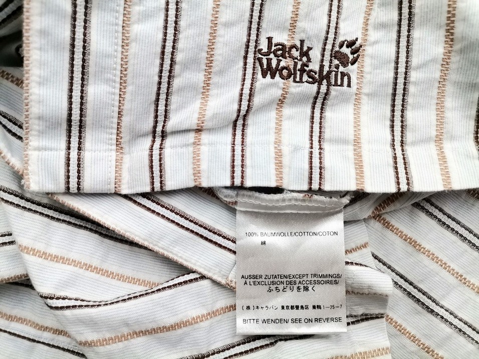 IMG_20201008_163628.jpg Jack Wolfskin Rozmiar M Kolor Kolorowa Pasy Kołnierz Koszula Zapinana Bluzka Krótki rękaw Materiał Bawełna 100%