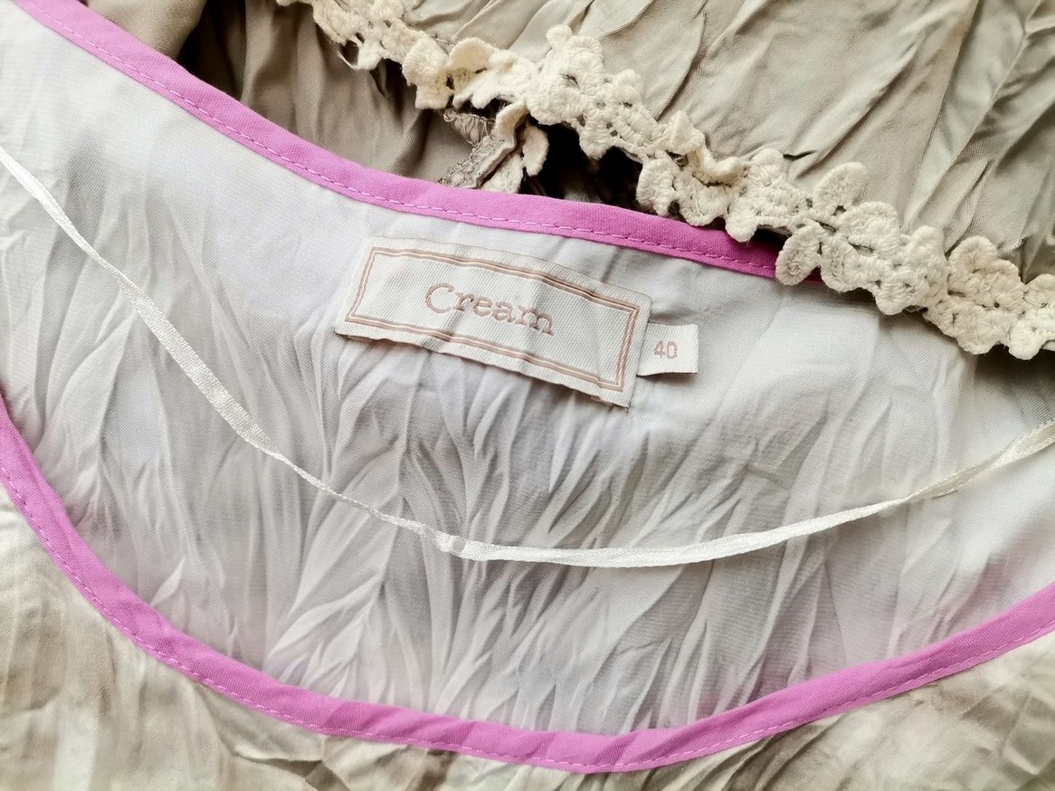 Cream Rozmiar 40 Kolor Srebrny Okrągły dekolt Sukienka Sheath Długi rękaw Midi Cream Rozmiar 40 Kolor Srebrny Okrągły dekolt Sukienka Sheath Długi rękaw Midi