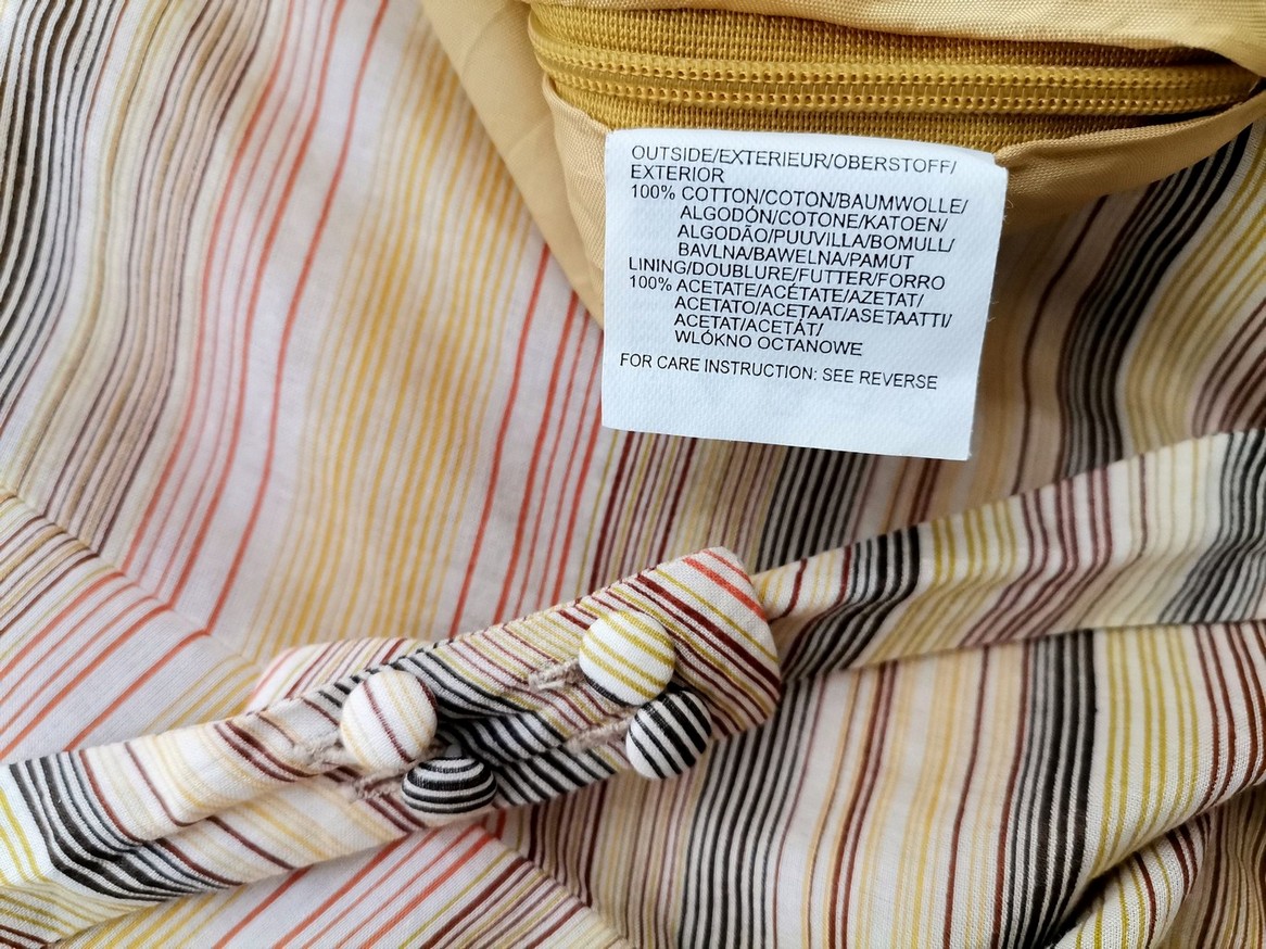 Mexx Rozmiar 36 Kolor Żółty Pasy Halter Sukienka A-Line Bezrękawnik Midi Materiał Bawełna 100% Mexx Rozmiar 36 Kolor Żółty Pasy Halter Sukienka A-Line Bezrękawnik Midi Materiał Bawełna 100%