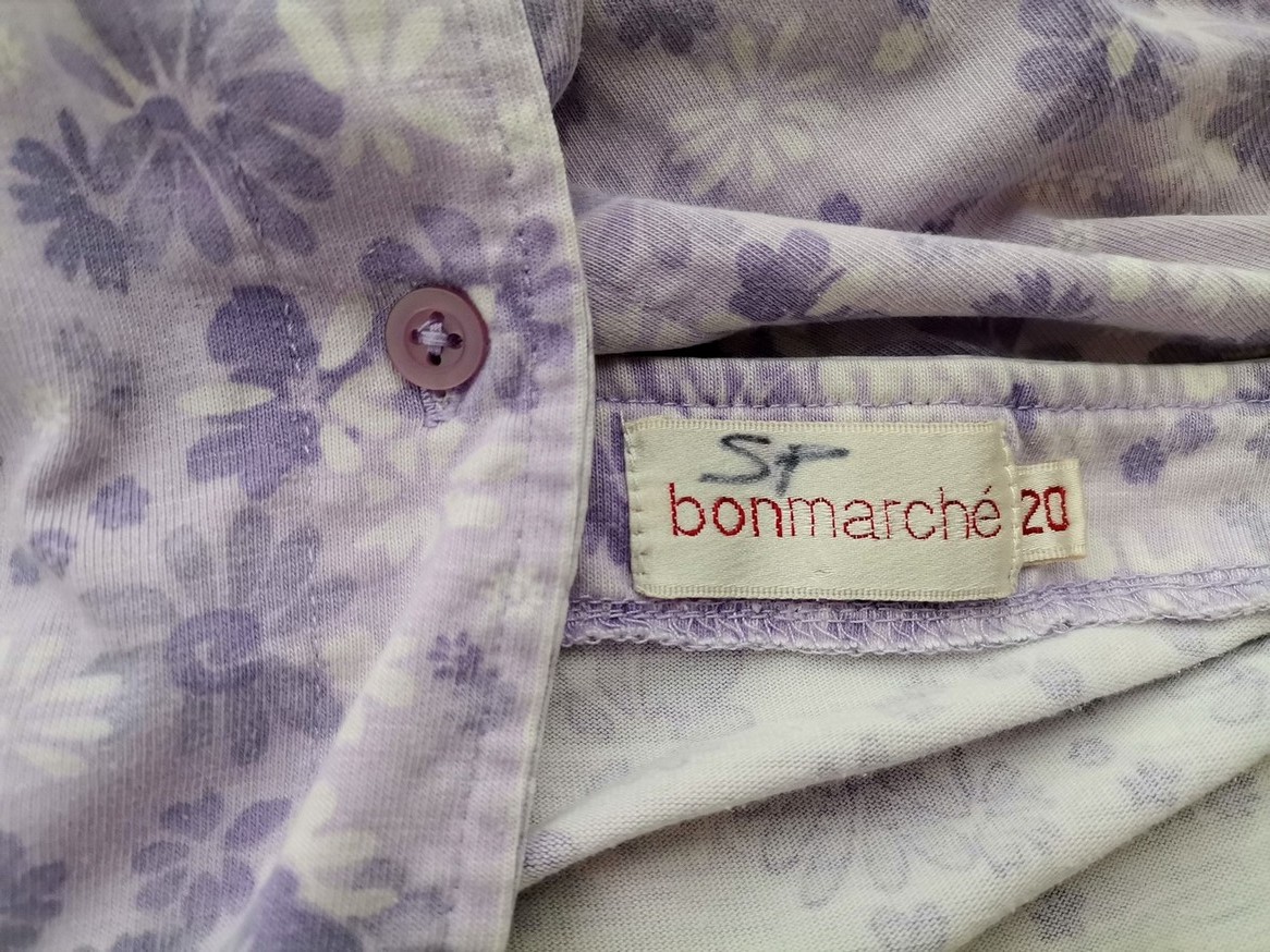 BONMARCHE Rozmiar 20 (48) Kolor Lawendowy W serek Sukienka Koszulowa Krótki rękaw Midi BONMARCHE Rozmiar 20 (48) Kolor Lawendowy W serek Sukienka Koszulowa Krótki rękaw Midi