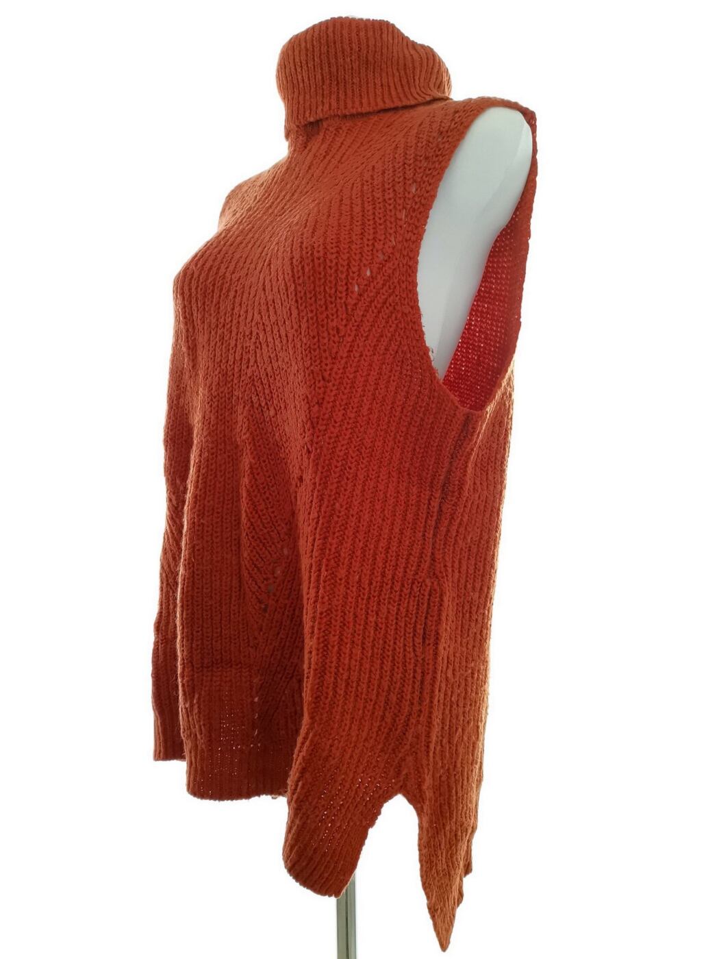 Vintage Rozmiar 40 Kolor Pomarańczowy Golf Tunika Bluzka Dzianina Bezrękawnik Vintage Rozmiar 40 Kolor Pomarańczowy Golf Tunika Bluzka Dzianina Bezrękawnik