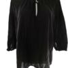 Noa noa Rozmiar S Kolor Czarny Keyhole Crew Neck Bluzka Rękaw 3/4