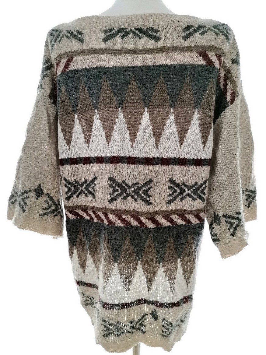 Kappahl Rozmiar M (40/42) Kolor Beżowy Fair Isle W łódkę Tunika Bluzka Dzianina Rękaw 3/4 Materiał Akryl Kappahl Rozmiar M (40/42) Kolor Beżowy Fair Isle W łódkę Tunika Bluzka Dzianina Rękaw 3/4 Materiał Akryl