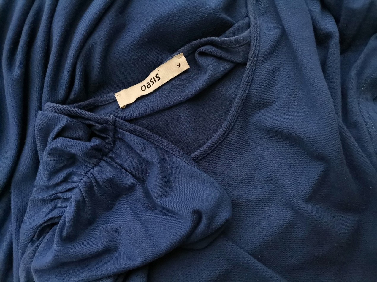 Oasis Rozmiar M Kolor Granatowy Okrągły dekolt Sukienka Maxi Krótki rękaw Długa Materiał Wiskoza Oasis Rozmiar M Kolor Granatowy Okrągły dekolt Sukienka Maxi Krótki rękaw Długa Materiał Wiskoza