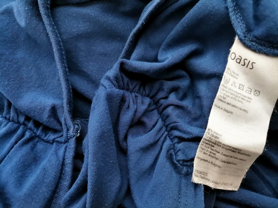 Oasis Rozmiar M Kolor Granatowy Okrągły dekolt Sukienka Maxi Krótki rękaw Długa Materiał Wiskoza Oasis Rozmiar M Kolor Granatowy Okrągły dekolt Sukienka Maxi Krótki rękaw Długa Materiał Wiskoza