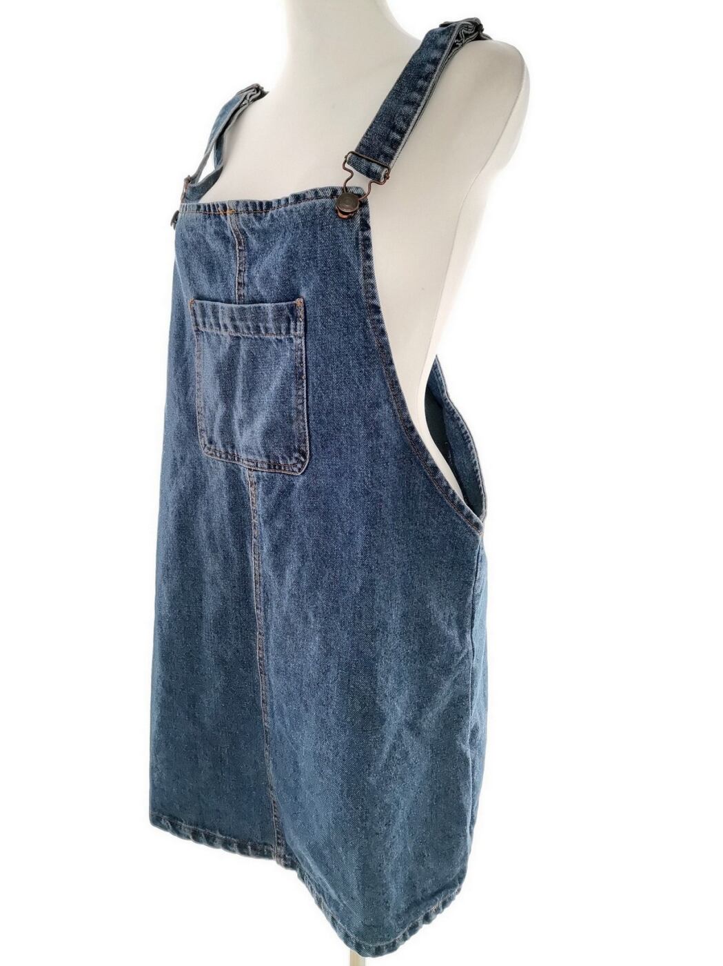 Denim Co. Rozmiar 12 (40) Kolor Niebieski Kwadratowy dekolt Sukienka Prostokątna Bezrękawnik Do Kolan Materiał Bawełna Denim Co. Rozmiar 12 (40) Kolor Niebieski Kwadratowy dekolt Sukienka Prostokątna Bezrękawnik Do Kolan Materiał Bawełna