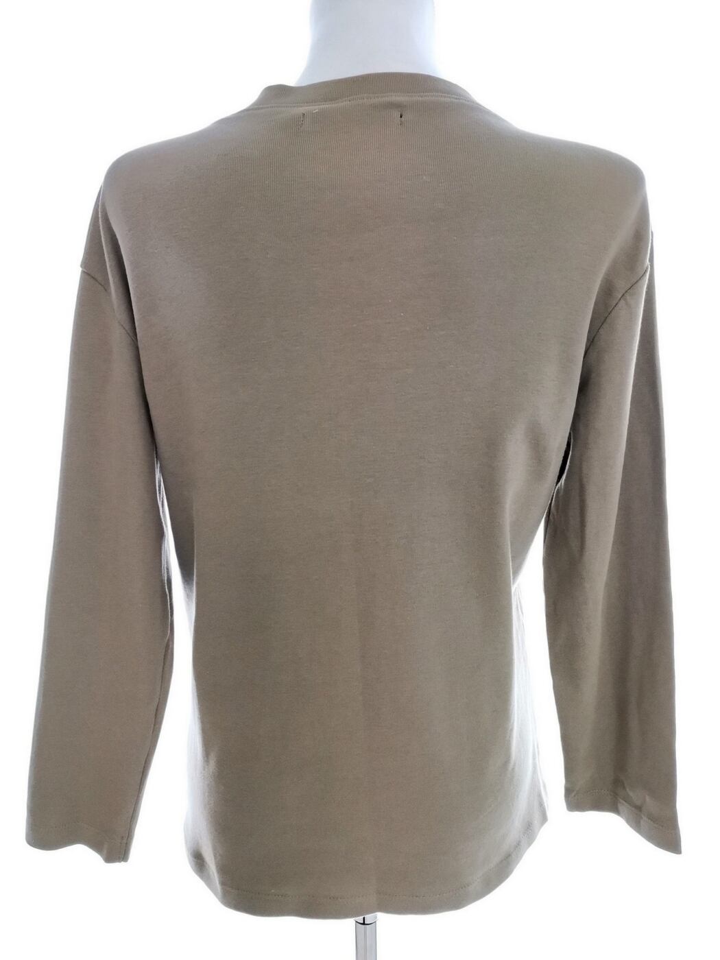 Vintage Rozmiar 44 Kolor Khaki W serek Bluzka Rękaw 3/4