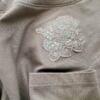 Vintage Rozmiar 44 Kolor Khaki W serek Bluzka Rękaw 3/4