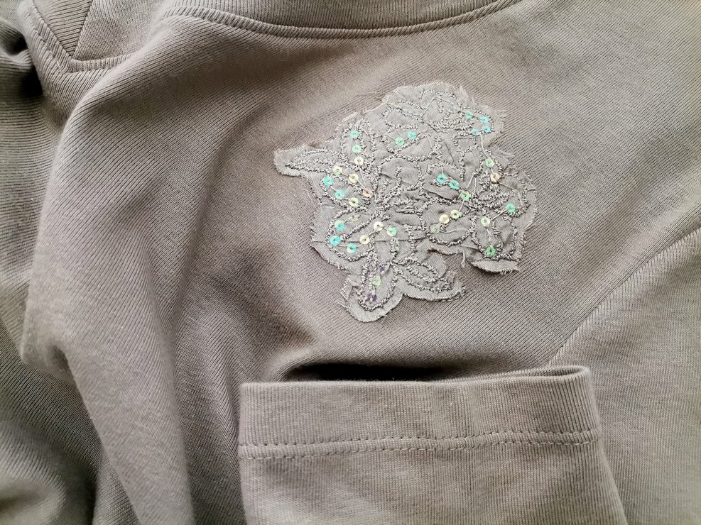 Vintage Rozmiar 44 Kolor Khaki W serek Bluzka Rękaw 3/4