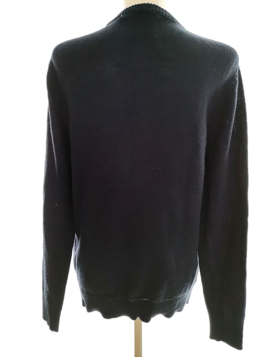 IMG_20210127_123639.jpg Merry Christmas Rozmiar XS Kolor Granatowy Crew Neck Sweter Świąteczny Gwiazdka Długi rękaw Materiał Akryl 100% Cienka dzianina