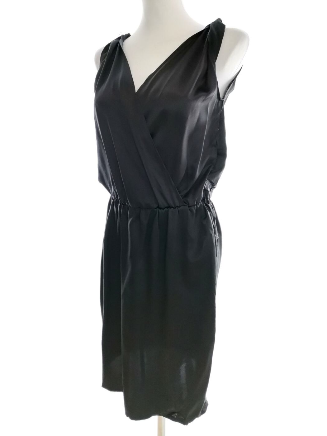 Dagmar Rozmiar 36 Kolor Czarny W serek Sukienka Bodycon Bezrękawnik Midi Materiał Jedwab 100% Dagmar Rozmiar 36 Kolor Czarny W serek Sukienka Bodycon Bezrękawnik Midi Materiał Jedwab 100%