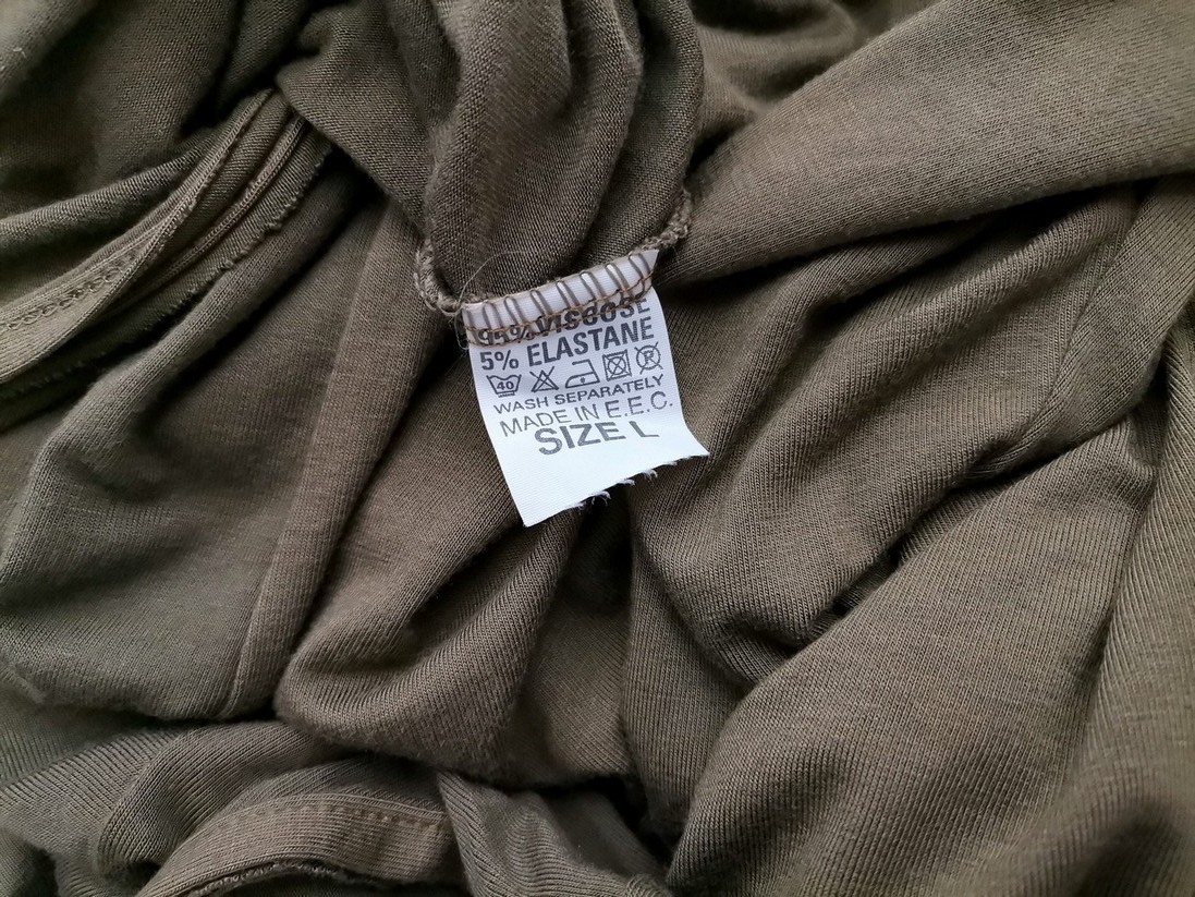 IMG_20210128_091350.jpg Zay Rozmiar L Kolor Khaki W serek Długi Otwarty Kardigan Długi rękaw Materiał Wiskoza Cienka dzianina