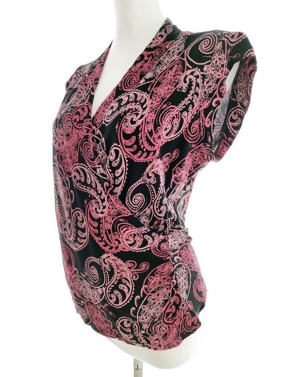 IMG_20210128_103533.jpg Gharani Strok Rozmiar 12 (40) Kolor Czarny Paisley W serek Bluzka Kopertowa Bezrękawnik Materiał Wiskoza 100%