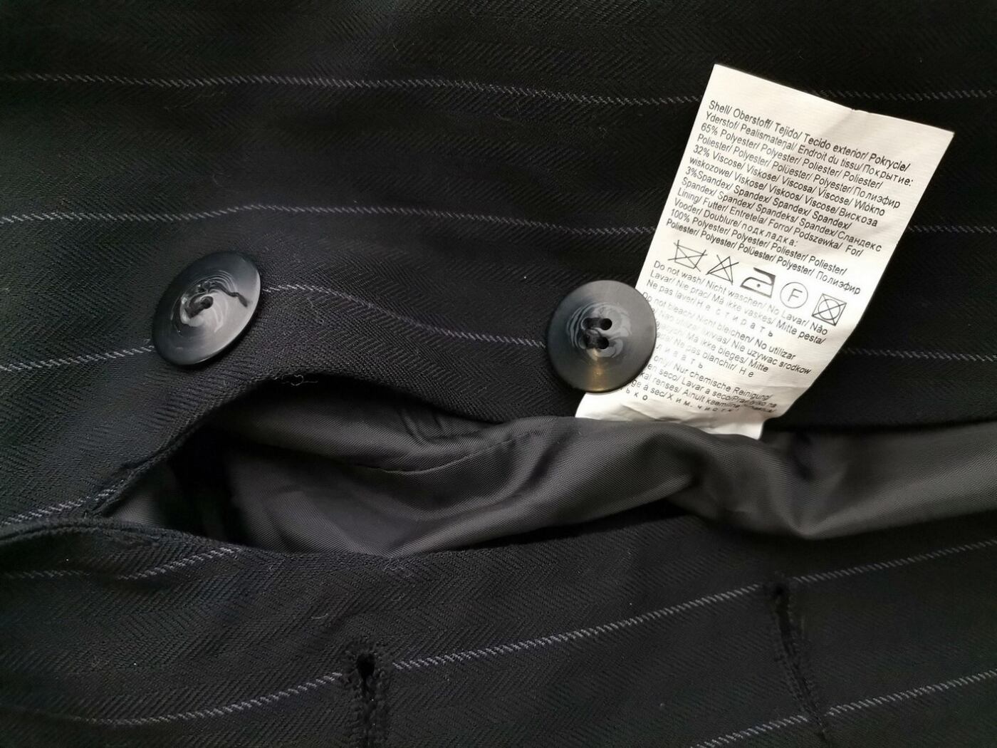 Vero moda Rozmiar 36 Kolor Czarny Pasy Kołnierz Żakiet z zapięciem Długi rękaw