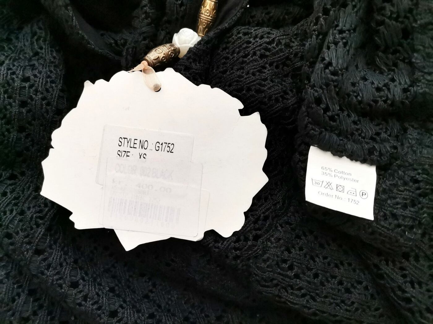 GOZZIP Rozmiar XS Kolor Czarny W serek Tunika Bluzka Dzianina Rękaw 3/4 Materiał Bawełna GOZZIP Rozmiar XS Kolor Czarny W serek Tunika Bluzka Dzianina Rękaw 3/4 Materiał Bawełna