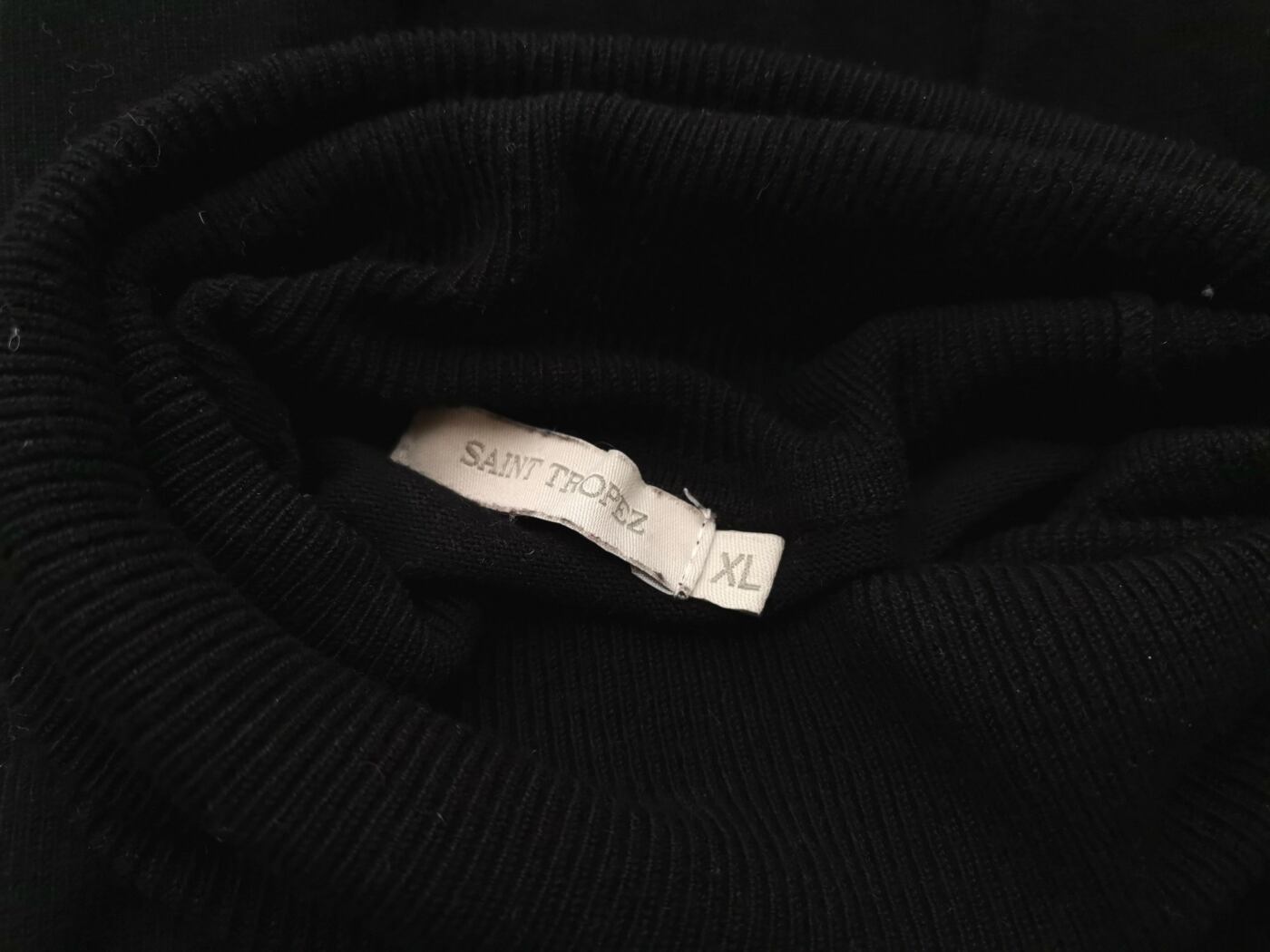 IMG_20210128_133459.jpg Saint tropez Rozmiar XL Kolor Czarny Golf Sweter Długi rękaw Materiał Wiskoza Cienka dzianina