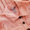 H&m Rozmiar 36 Kolor Pudrowy Róż Kołnierz Tunika Popover Bluzka Rękaw 3/4 Materiał Len