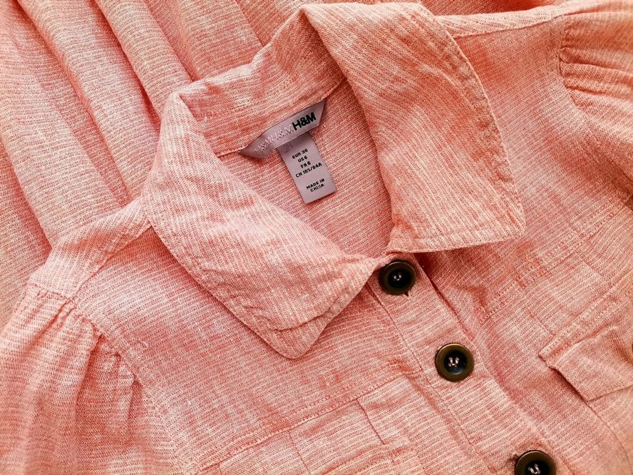 H&m Rozmiar 36 Kolor Pudrowy Róż Kołnierz Tunika Popover Bluzka Rękaw 3/4 Materiał Len H&m Rozmiar 36 Kolor Pudrowy Róż Kołnierz Tunika Popover Bluzka Rękaw 3/4 Materiał Len