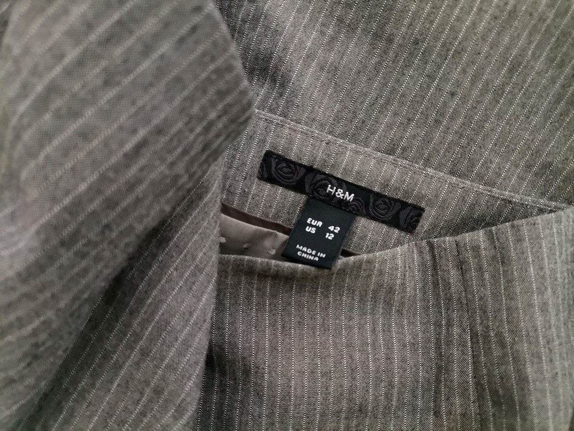 H&m Rozmiar 42 Kolor Szary Pasy Spódnica Prosta i Ołówkowa Do Kolan