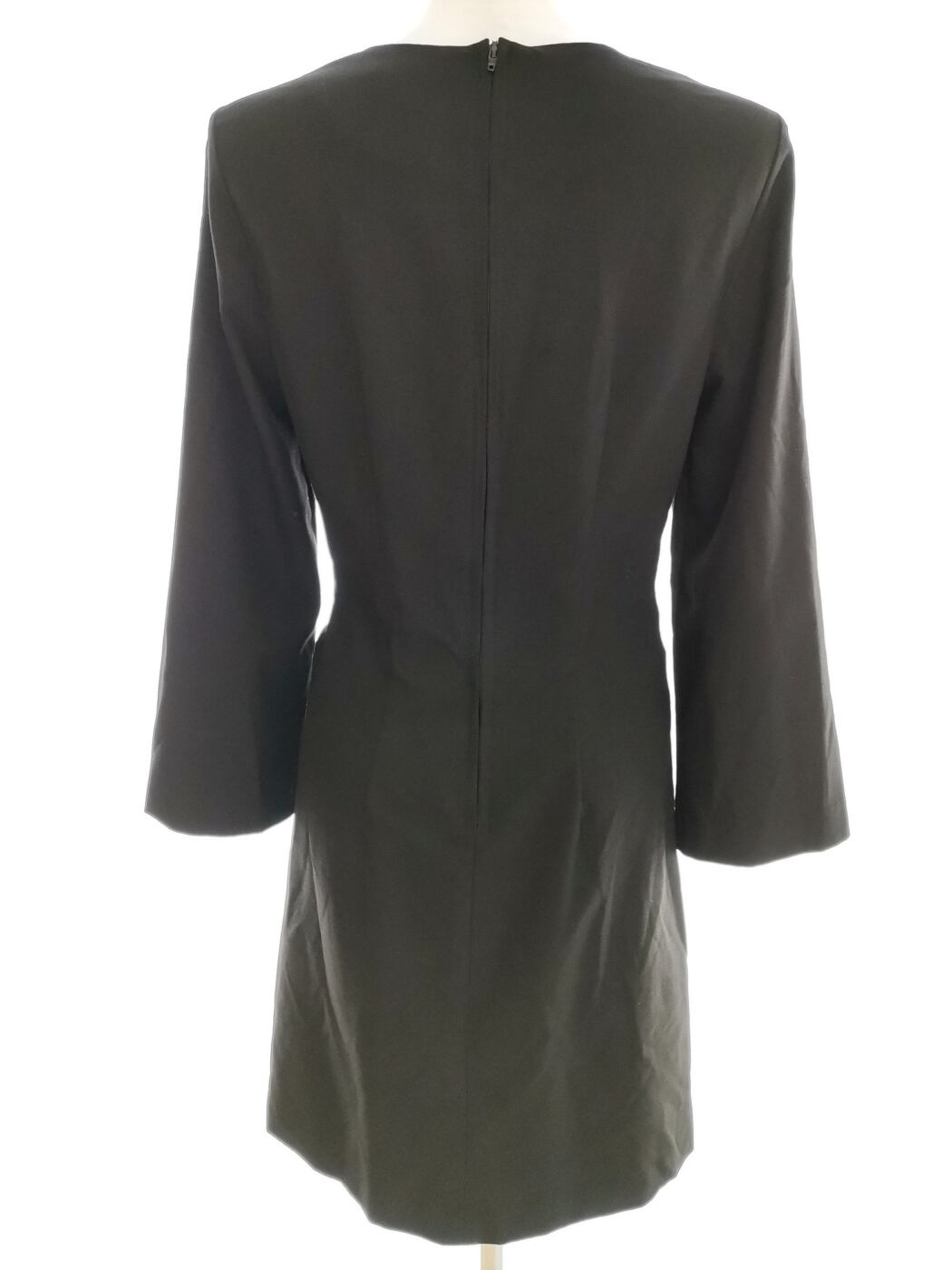 H&m Rozmiar 36 Kolor Czarny Crew Neck Sukienka Sheath Długi rękaw Do Kolan